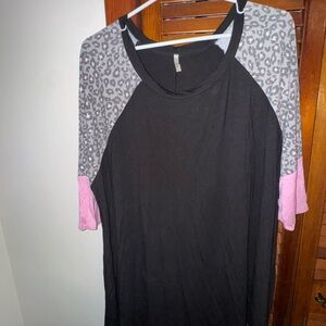 Voll Style Black 3/4 Sleeve T-Shirt